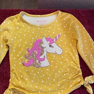 Christie & Jill Yellow Unicorn Kids Top